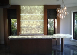Backlit Glass, Stone and Fabric
